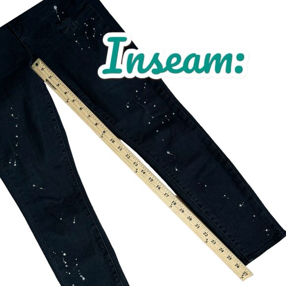 Paige Jeans Womens 27 Hoxton Straight Ankle Distressed Grunge Goth Alt Edgy Rave - Picture 11 of 16